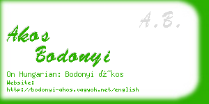 akos bodonyi business card